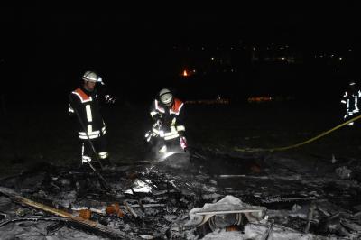 Wendlingen: Vollbrand zerstoert Wohnwagen